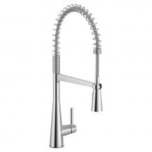 Moen 5925 - Sleek One Handle Pre-Rinse Spring Pulldown Kitchen Faucet with Power Boost, Chrome