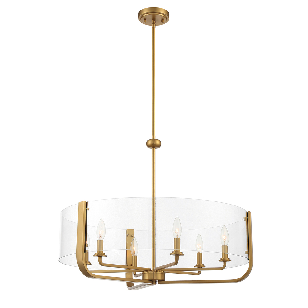 Campisi, 6LT Chandelier, Brass