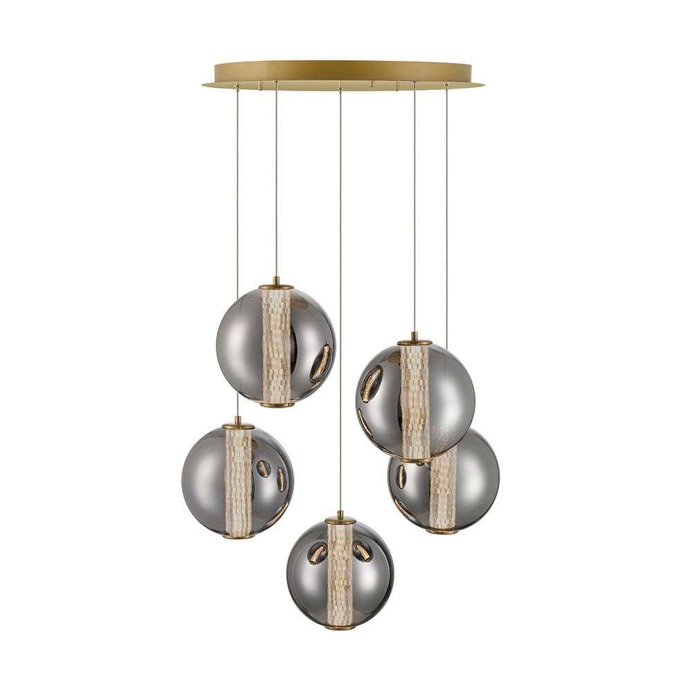 Atomo 5 Light Pendant in Gold