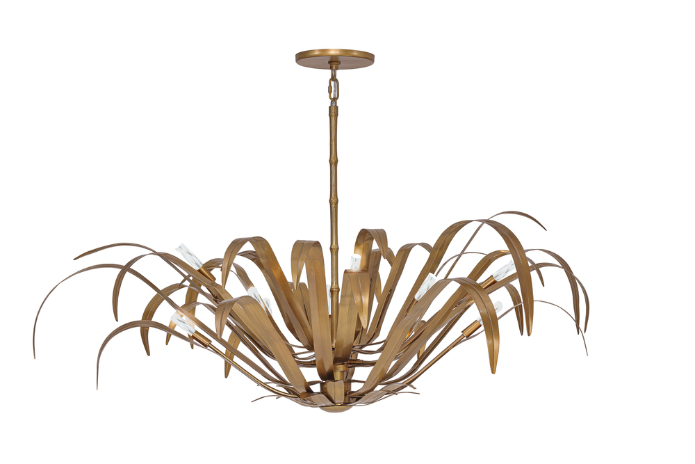 Kagra 12 Light Pendant in Brass