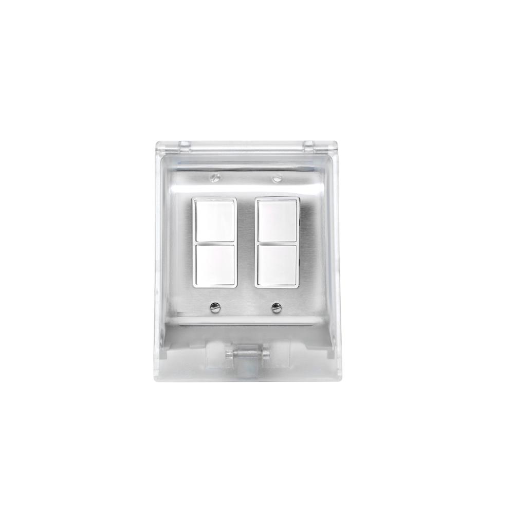 Eurofase EFDWWPS Flush Mount Dual Duplex Stack Switch With Weatherproof Cover and Gang Box