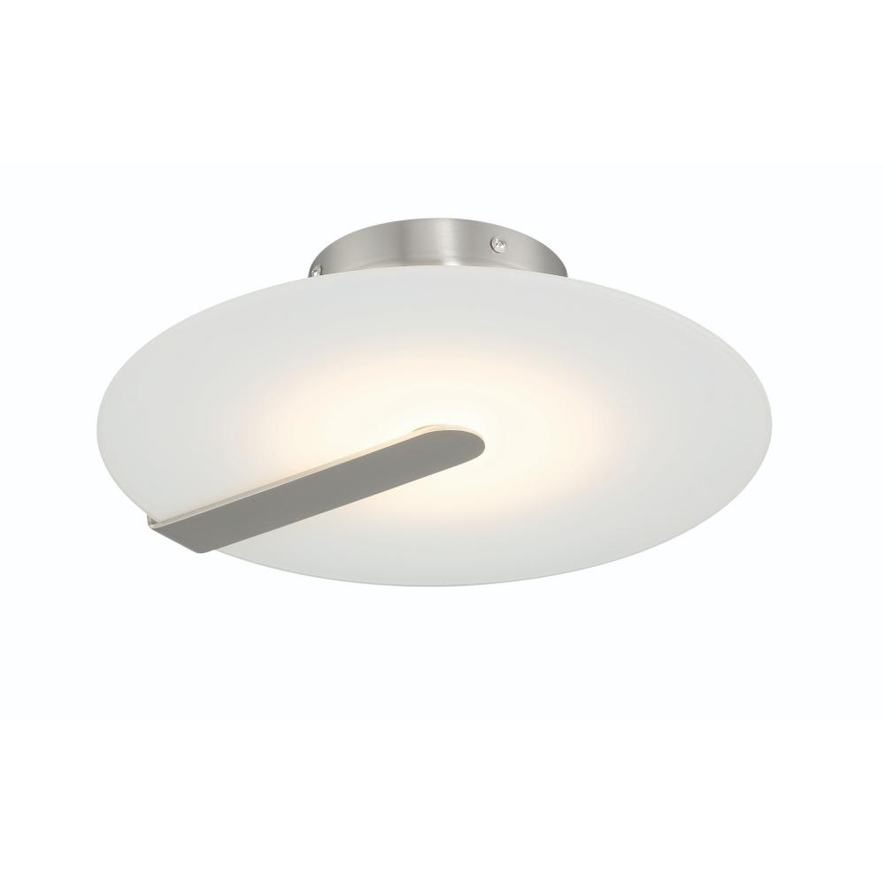 Nuvola 12.25&#34; LED Flushmount in Nickel and White