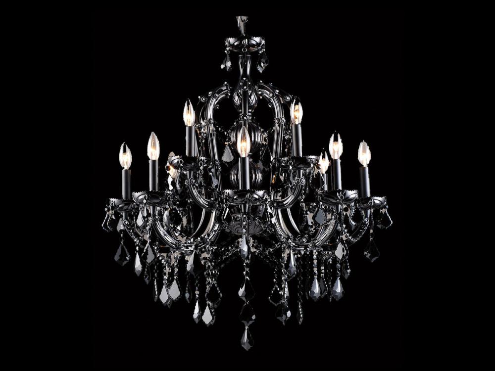 Onyx Ln. Collection Black 12 Light Crystal Chandelier