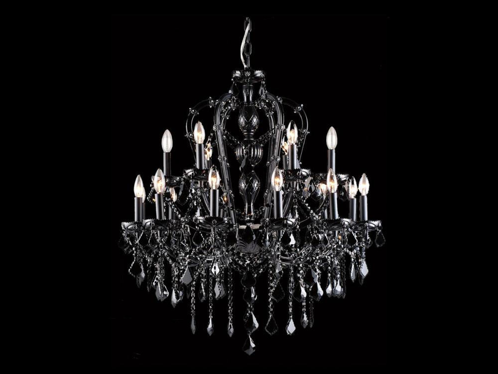 Onyx Ln. Collection Black 18 Light Crystal Chandelier