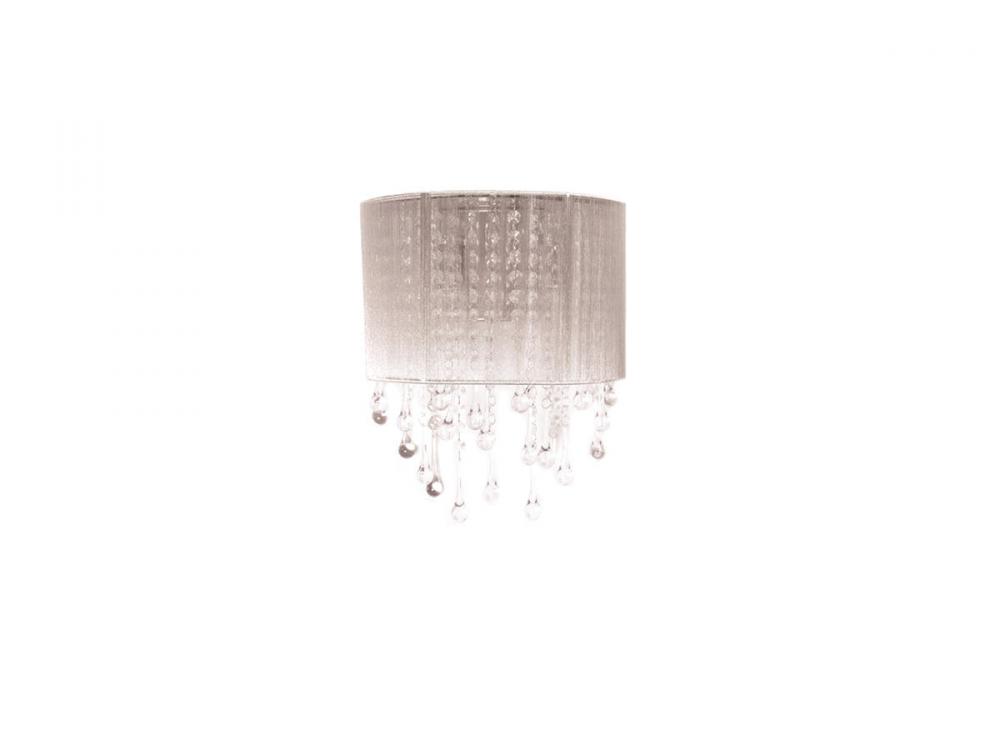 Beverly Drive Collection Silver Silk String and Crystal Wal Sconce