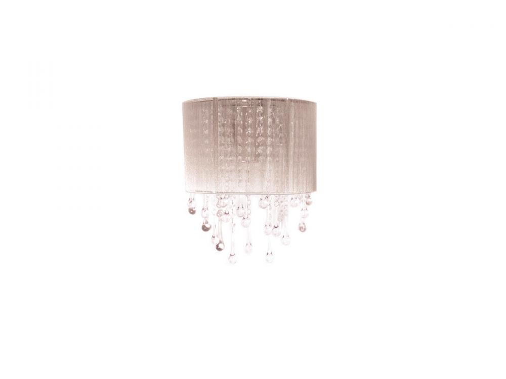Beverly Drive Collection Taupe Silk String and Crystal Wal Sconce