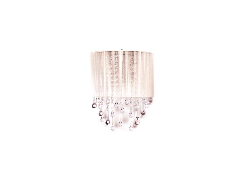 Beverly Drive Collection White Silk String and Crystal Wal Sconce