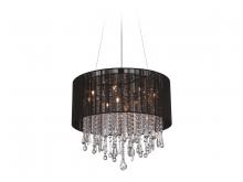 Avenue Lighting HF1500-BLK - Beverly Dr. Collection Round Black Silk String Shade and Crystal Dual Mount