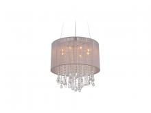 Avenue Lighting HF1501-TP - Beverly Dr. Collection Round Taupe Silk String Shade and Crystal Dual Mount