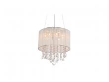 Avenue Lighting HF1501-WHT - Beverly Dr. Collection Round White Silk String Shade and Crystal Dual Mount