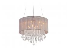 Avenue Lighting HF1502-TP - Beverly Dr. Collection Round Taupe Silk String Shade and Crystal Dual Mount