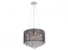 Avenue Lighting HF1504-BLK - RIVERSIDE DR. COLLECTION ROUND BLACK ORGANZA SILK SHADE AND CRYSTAL DUAL MOUNT