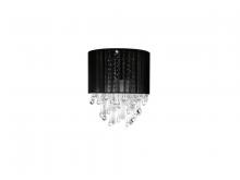 Avenue Lighting HF1511-BLK - BEVERLY DRIVE COLLECTION BLACK SILK STRING AND CRYSTAL WAL SCONCE