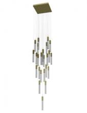 Avenue Lighting HF1904-25-GL-BB-SNW - The Original Glacier Snow Avenue Collection Brushed Brass 25 Light Pendant Fixture