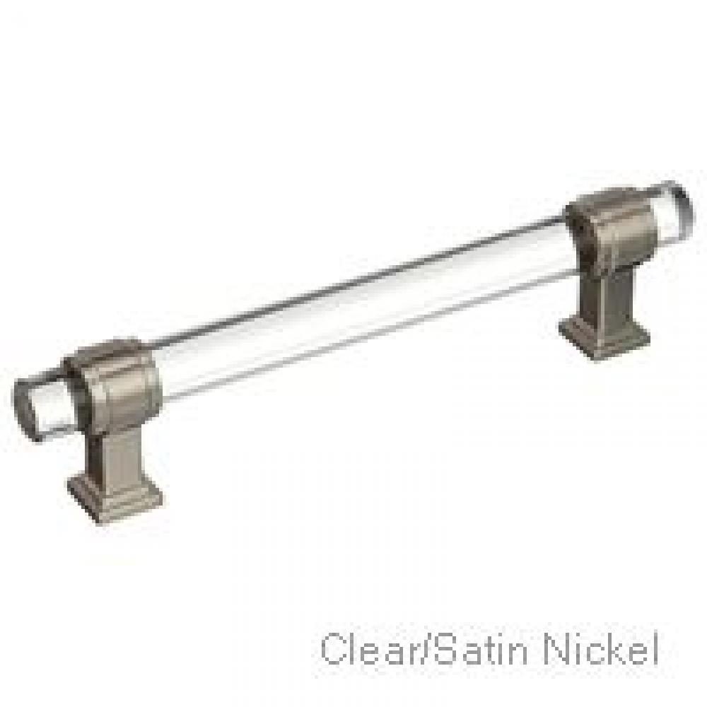 Glacio 5-1/16in(128mm) CTC Clear/Satin Nickel Cabinet Pull