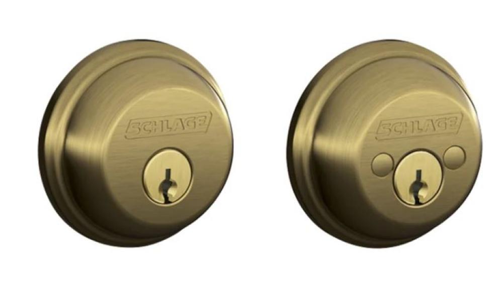 Double Cylinder Grade 1 Deadbolt from the B-Series IN ANTIQUE BRASS