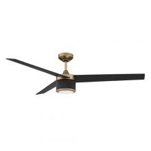 Ellen Lighting and Hardware Items AC22656-OCB/BLK - TRILON 56 in. LED Ceiling Fan in an Oilcan Brass & Black finish with Black blades