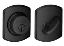 Ellen Lighting and Hardware Items B60GRW622 - Single Cylinder Grade 1 Deadbolt with Decorative Greenwich Rose IN MATTE BLACK