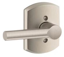 Ellen Lighting and Hardware Items F170BRW619GRW - Broadway Non-Turning One-Sided Dummy Door Lever with Decorative Greenwich Trim IN SATIN NICKEL