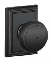 Ellen Lighting and Hardware Items F40AND716ADD - ANDOVER PRIVACY W/ADDISON ROSETTE IN BRONZE