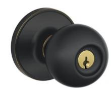 Ellen Lighting and Hardware Items J54CNA-716 - Schlage Corona Keyed Entry Single Cylinder Door Knob Set in Bronze