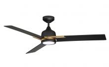 Ellen Lighting and Hardware Items AC22452-BLK/OCB - Kendal Lighting Triton Black and Oilcan Brass LED Ceiling Fan with Black Blades