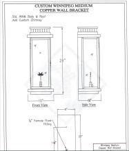 Ellen Lighting and Hardware Items CUST.WINM-CW-NG-AI-BP - CUSTOM WINNIPEG MEDIUM, COPPER WALL MOUNT, NATURAL GAS, 120V AUTOMATIC IGNITION BLACK POWDERCOAT