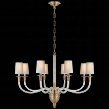 Ellen Lighting and Hardware Items TOB 5032HAB-NP  - Vivian Large One-Tier Chandelier in Hand-Rubbed Antique Brass with Natural Paper Shades