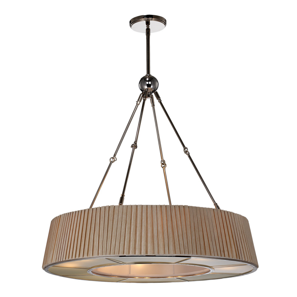 8-Light 31&#34; Pleated Fabric Shade Chandelier