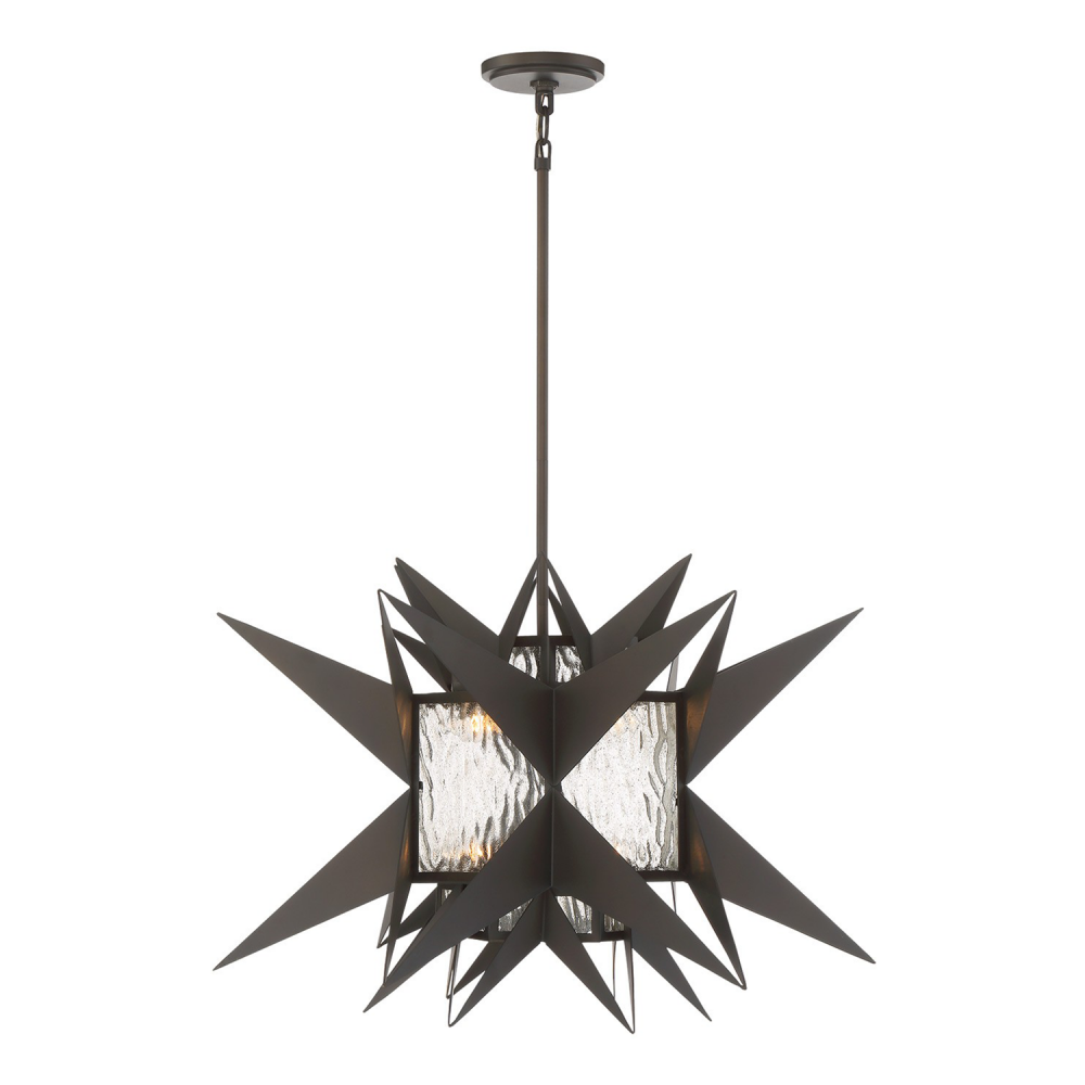 8-Light 28&#34; Mexican Themed Pendant Light