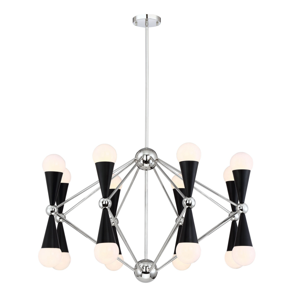 16-Light 36&#34; Geometric Prism Decorative Chandelier