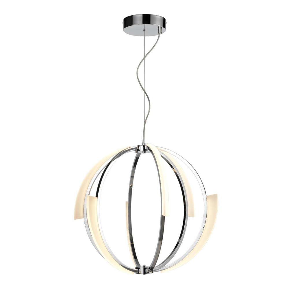 LED 26&#34; Polished Nickel Geometrical Sphere Styled Chandelier