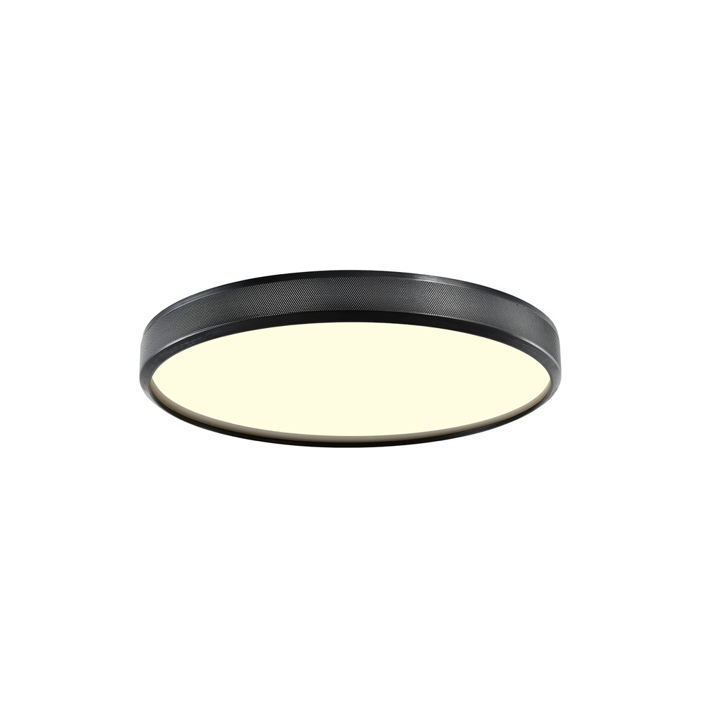 12&#34; LED 3CCT Luxury Braided Knurl Satin Brushed Black Ceiling Flush Mount Light