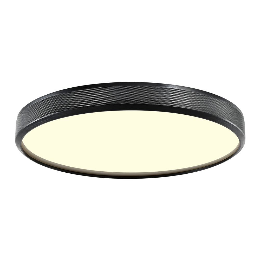 24&#34; LED 3CCT Luxury Braided Knurl Satin Brushed Black Ceiling Flush Mount Light