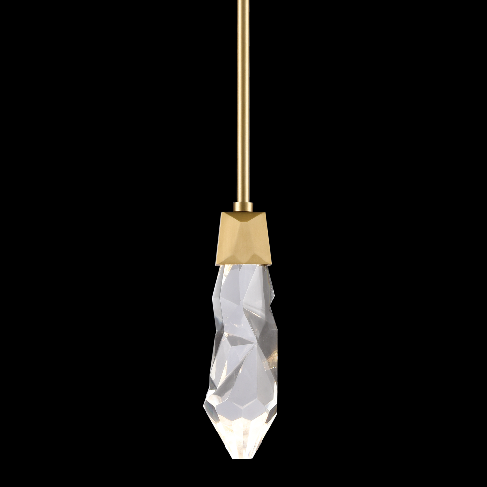 LED 3CCT Inimitable Crafted Crystal Aged Brass Mini-Pendant