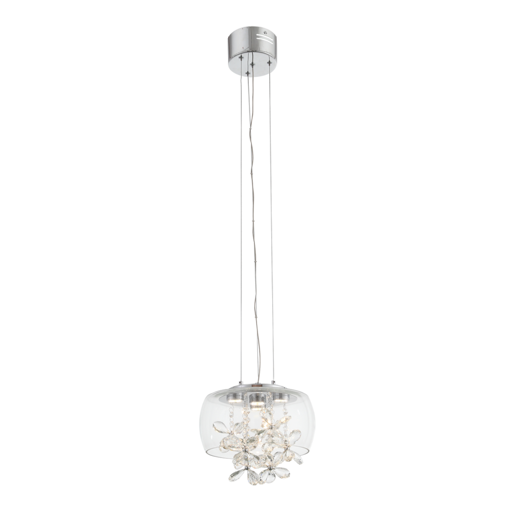 LED 11&#34; Clear Glass Dome Shade Mini Pendant
