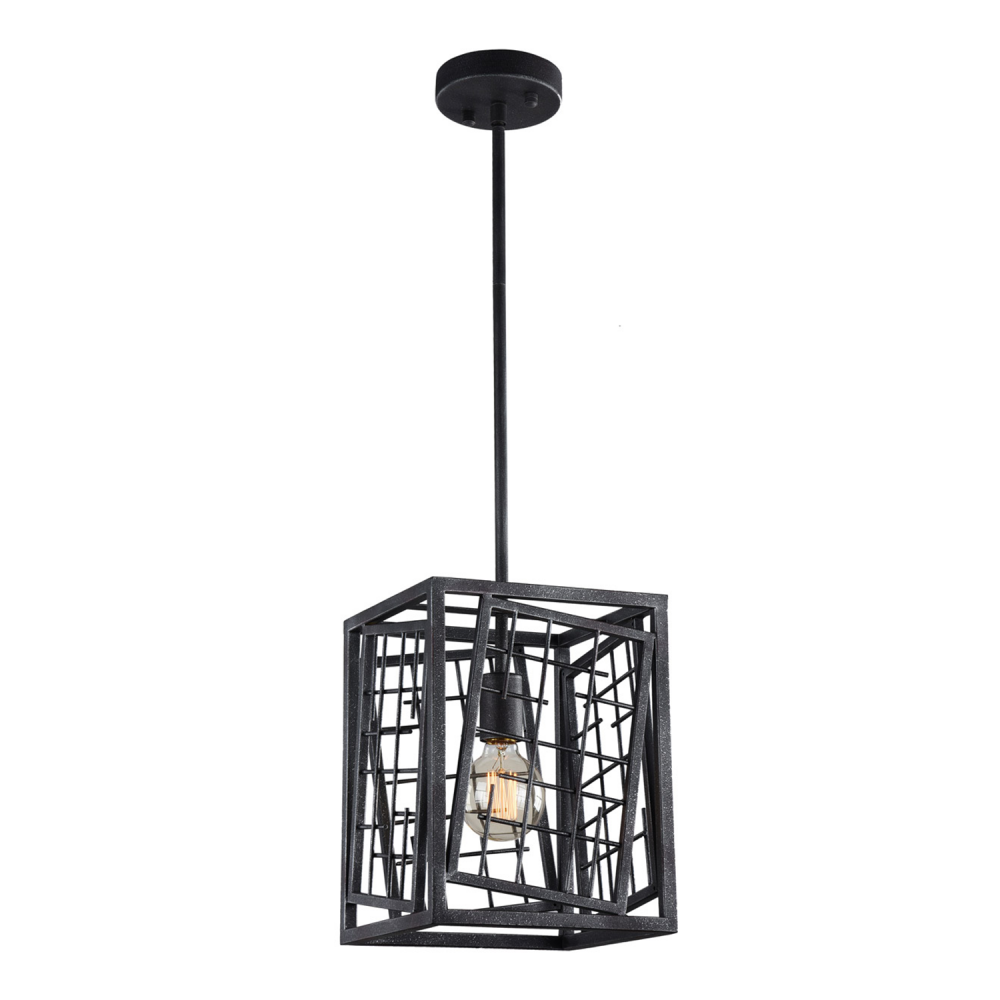 Single Light 9&#34; Square Cage Mini Pendant