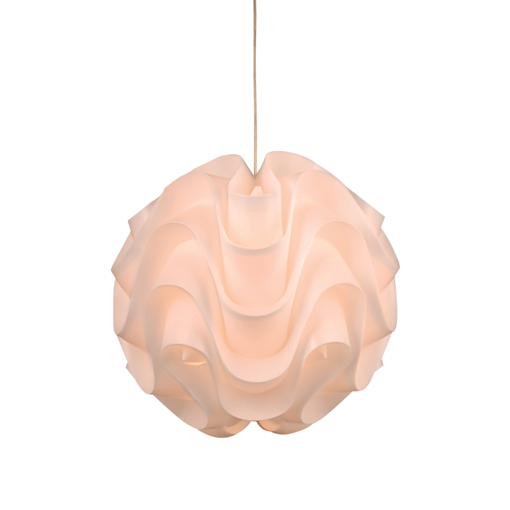 1-Light 16&#34; Floral Globe Acrylic Pendant