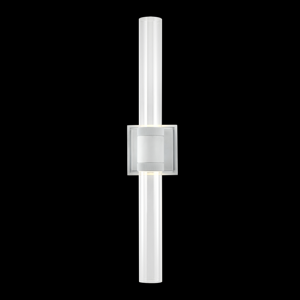 LED 3CCT Duo Wall Sconce, 12&#34; Clear Glass and Matte White Finish
