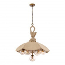 ZEEV Lighting CD10195-7-AB - 7-Light 28" Burlap Dome Pendant