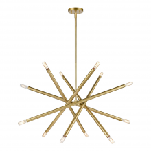 ZEEV Lighting CD10390-12-AGB - 12-Light 32"" Adjustable Aged Brass Sputnik Chandelier