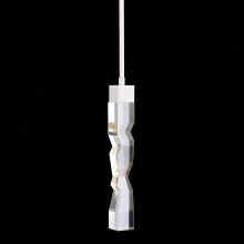 ZEEV Lighting MP11302-LED-2x2-MW - LED 3CCT 1-Light 2"x2" Carved Crystal Matte White Mini-Pendant