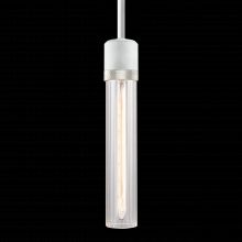 ZEEV Lighting P11706-E26-MW-K-PN-G3 - 3" E26 Cylindrical Pendant Light, 12" Fluted Glass and Matte White with Nickel Finish