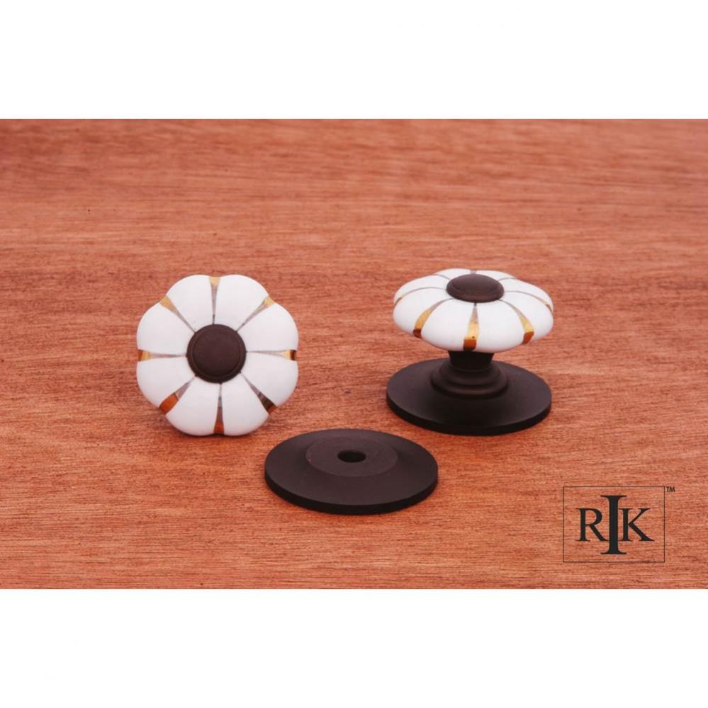 Flowery Porcelain Knob With Tip and Lines