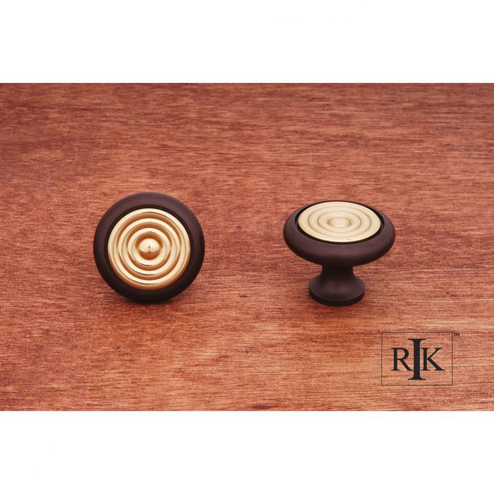 Knob with Riveted Brass Circular Insert