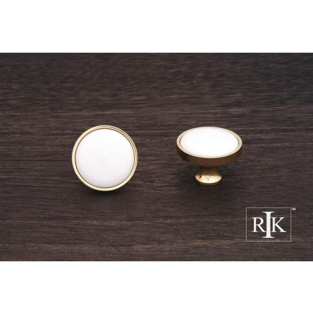 White Porcelain Inset Knob