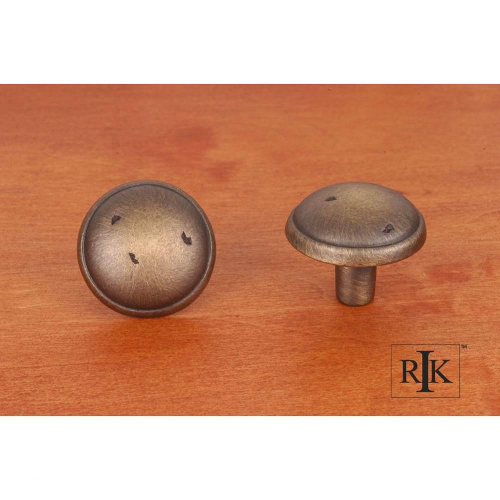 Distressed Mushroom Knob with Ring Edge