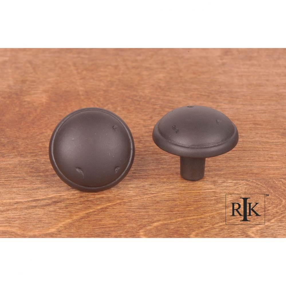 Distressed Mushroom Knob with Ring Edge