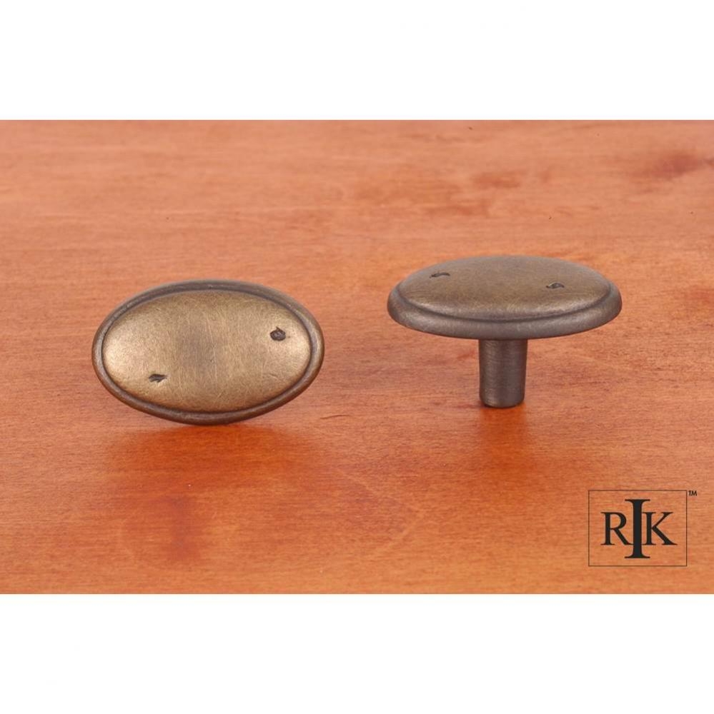 Distressed Oval Knob with Ring Edge