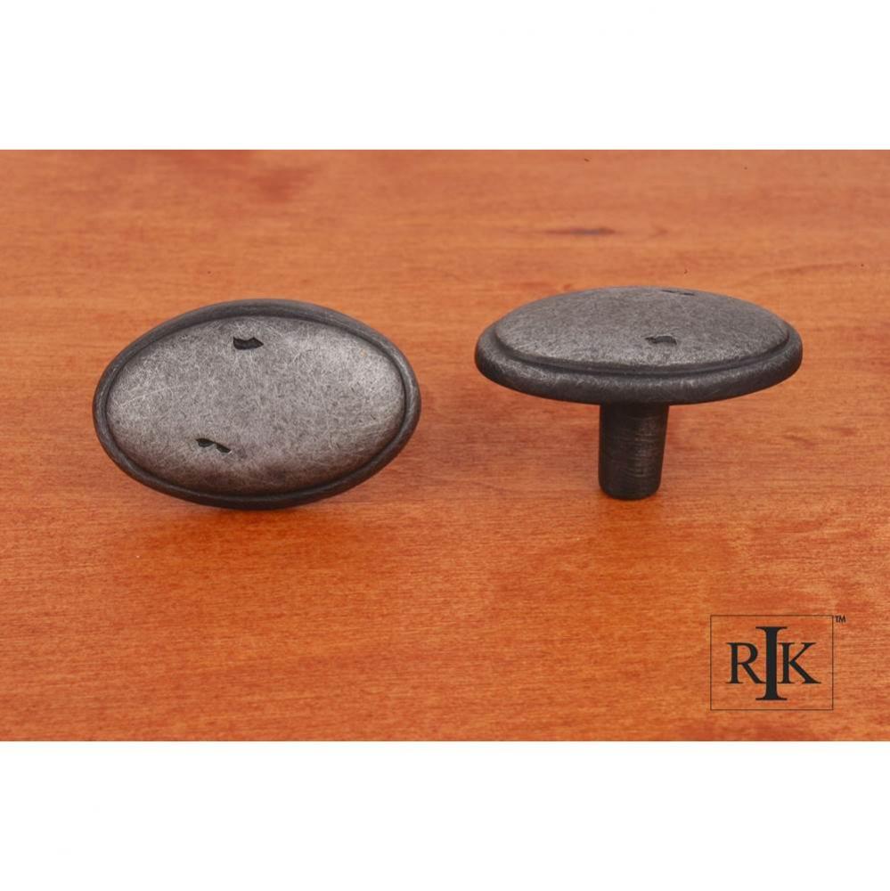 Distressed Oval Knob with Ring Edge
